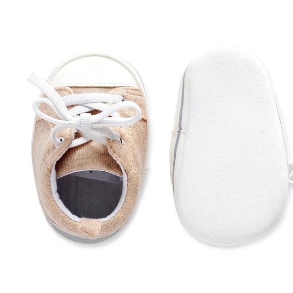 Carter's Gray Slip-On and Tan Lace-Up Baby Shoe Lot of 2 - Picture 9 of 10